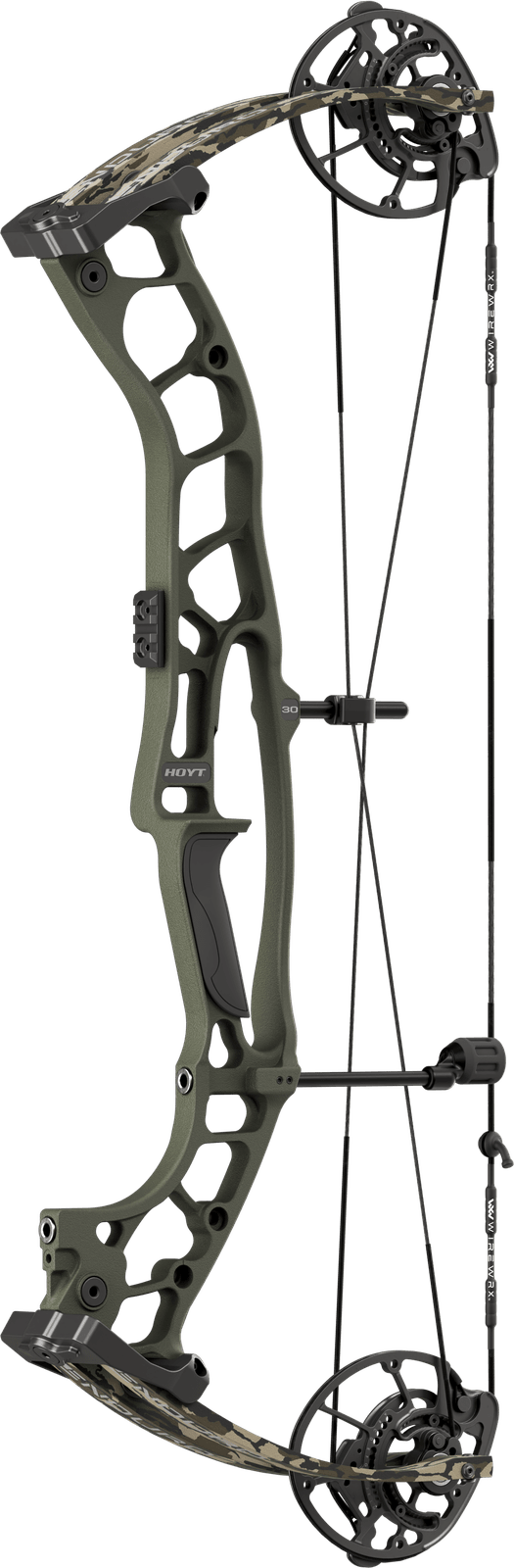 Hoyt Enduro Value Package Hunting Compound Bow - Wilderness with Mossy Oak Bottomland Limbs